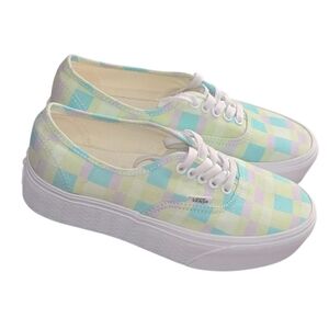 Vans Platform Pastel Picnic Canvas Checkered Women's Sneaker Shoe Size 8